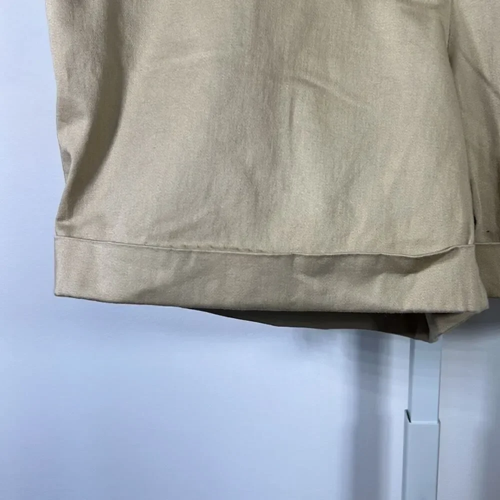 BROOKS BROTHERS Women’s Cotton Tie Waist Rolled Cuff Shorts Tan Size 12